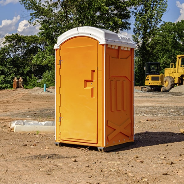 how often are the portable restrooms cleaned and serviced during a rental period in Silex